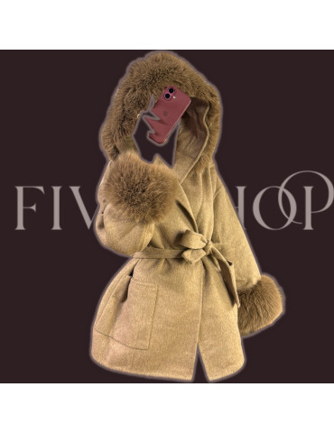 Manteau court à fourrure