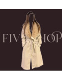 Manteau fourrure sur col