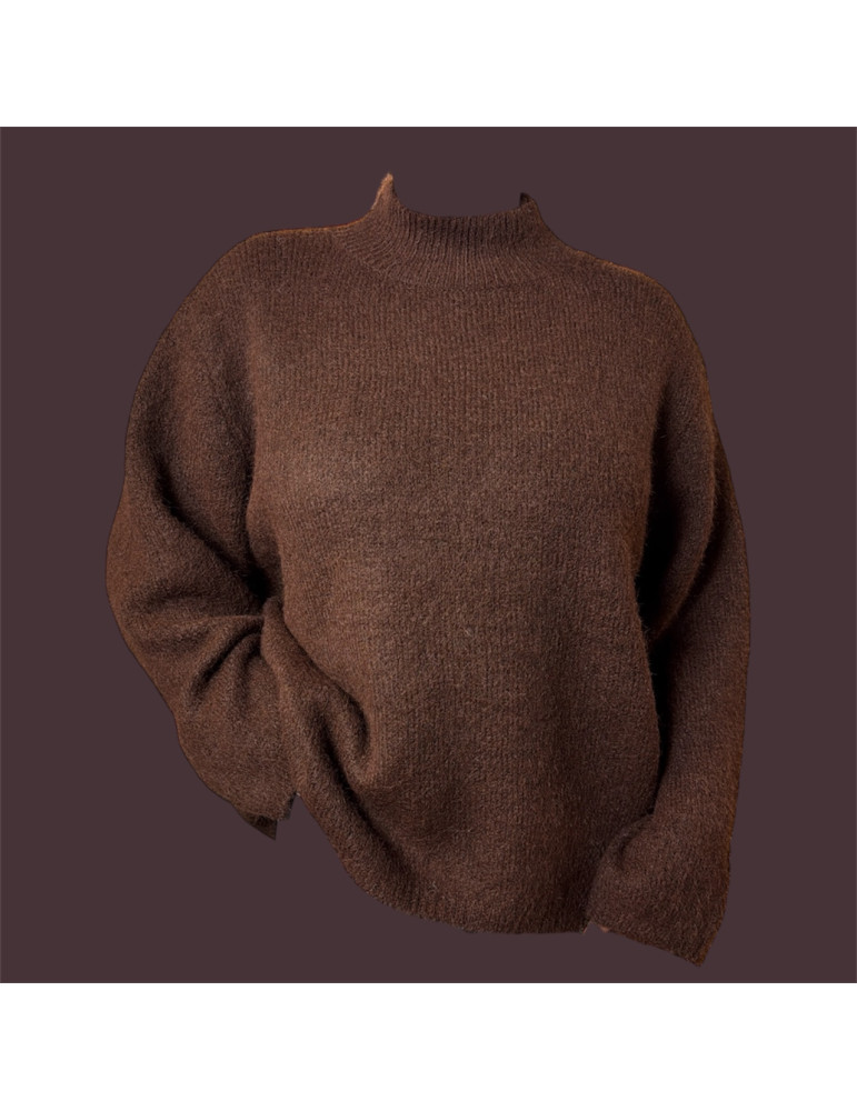 Pull oversize col montant