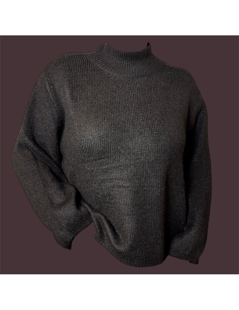 Pull oversize col montant